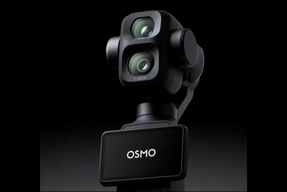 A screenshot showing the DJI Osmo Pocket 4P’s screen and dual cameras.