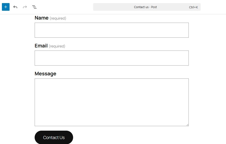 creating a form with Jetpack Forms