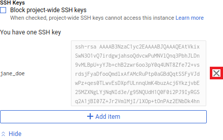 Screenshot of PuTTYgen public key