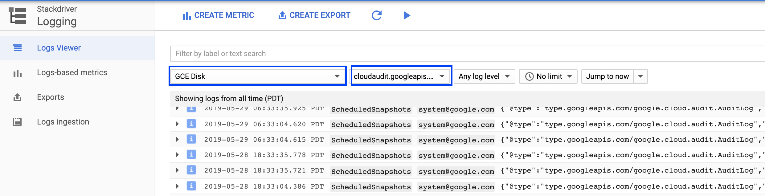 Logs viewer UI