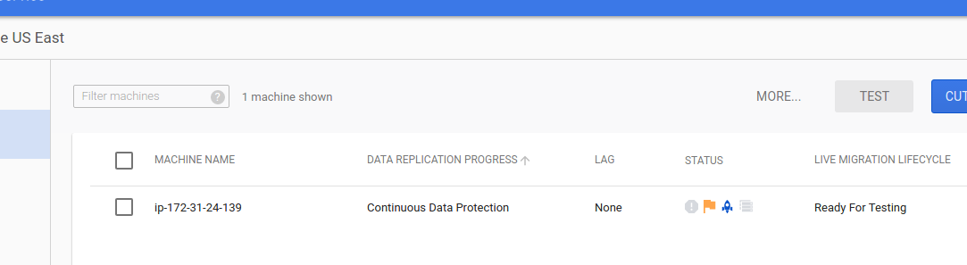 Screenshot of initial sync progress