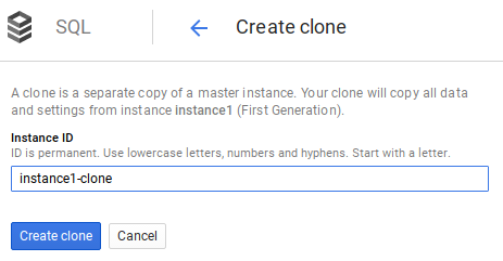 Image of final clone creation page