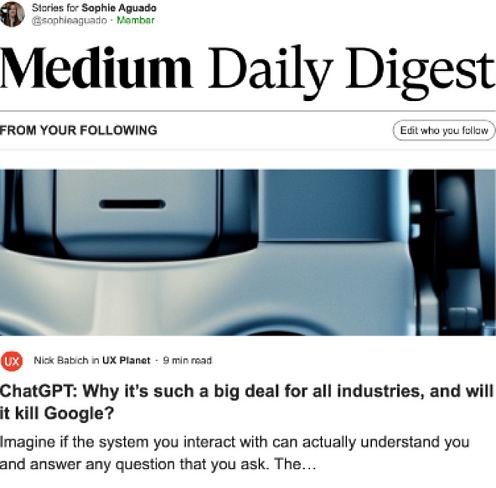The Medium Daily Digest Newsletter