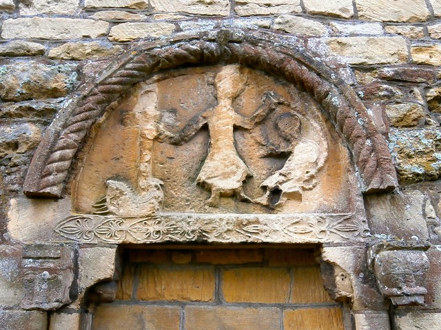 12th century carvings over north door, Beckford church, Worcestershire 12-16
