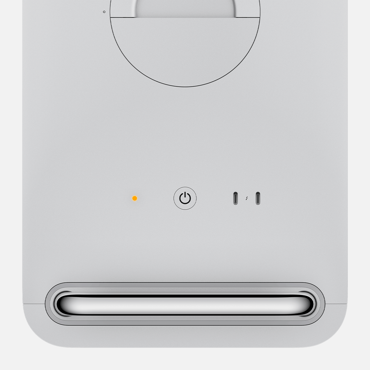 Mac Pro with solid amber status indicator light, signaling a memory error.