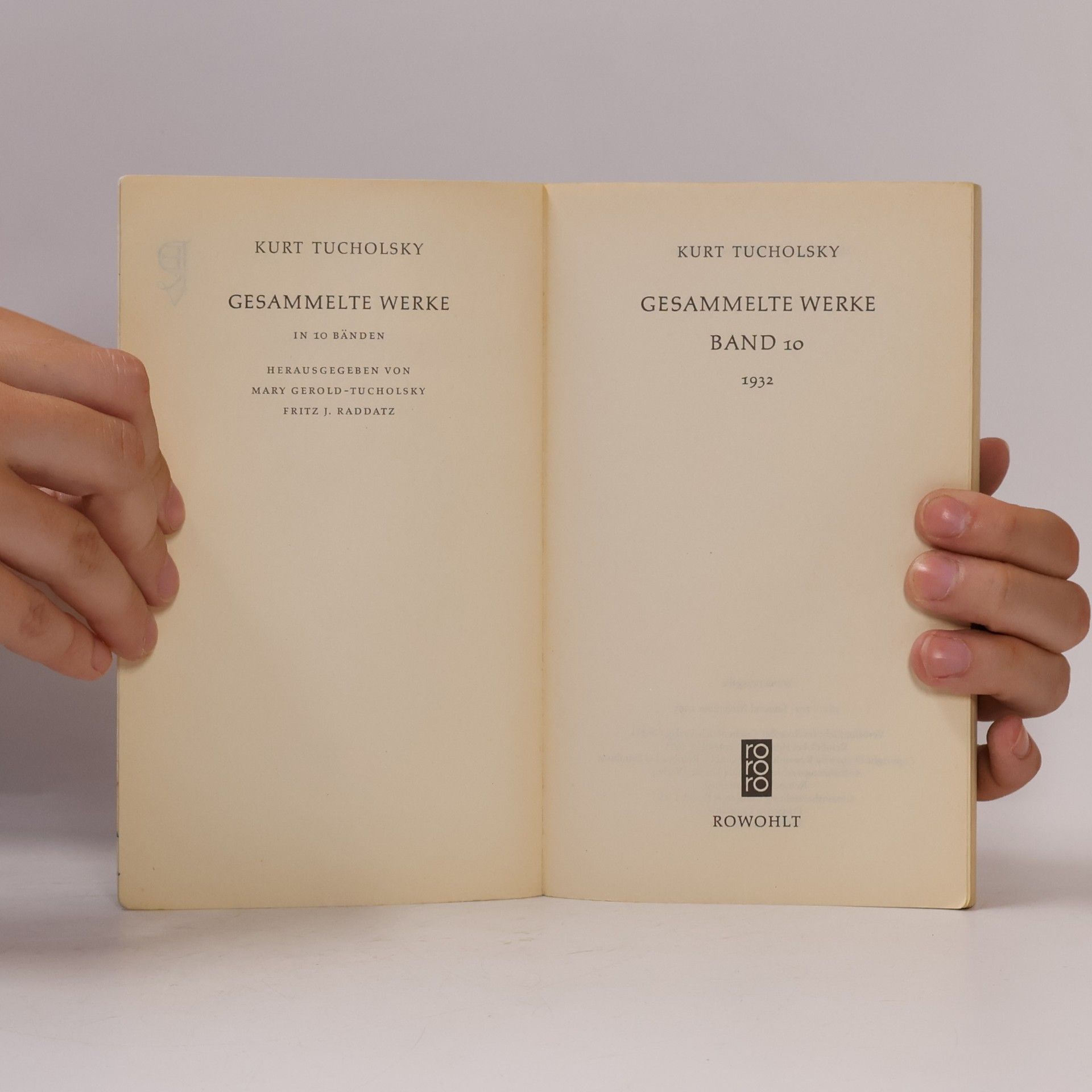 Kurt Tucholsky Gesammelte Werke 1932 10