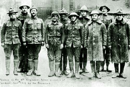 American soldiers of the 11th Engineer Regiment taken as prisoners of war by Germany in 1917
