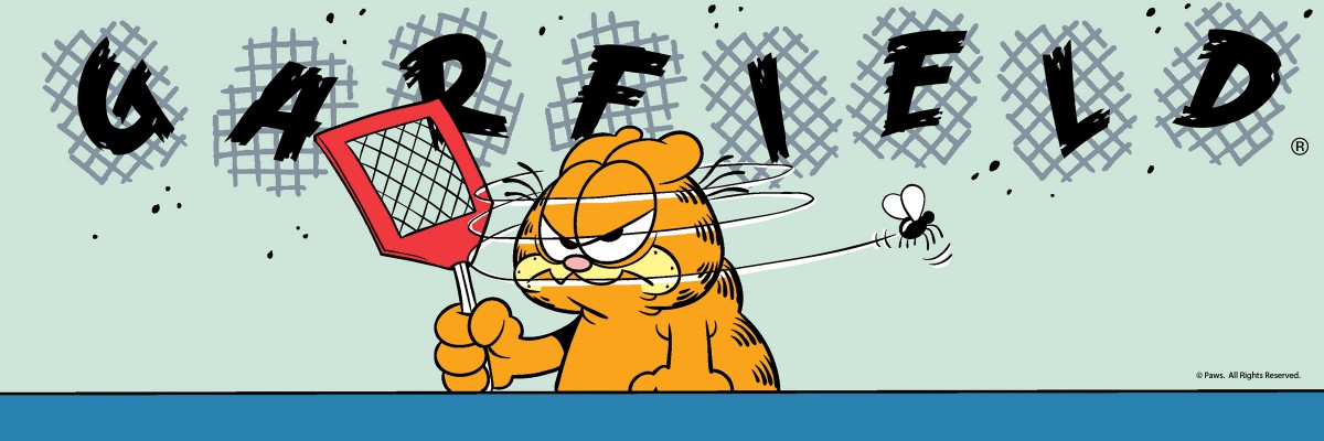 Garfield isn't having much luck with his fly swatter
