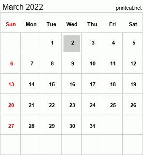Printcal.net Calendar Widget