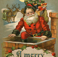 santa in chimney