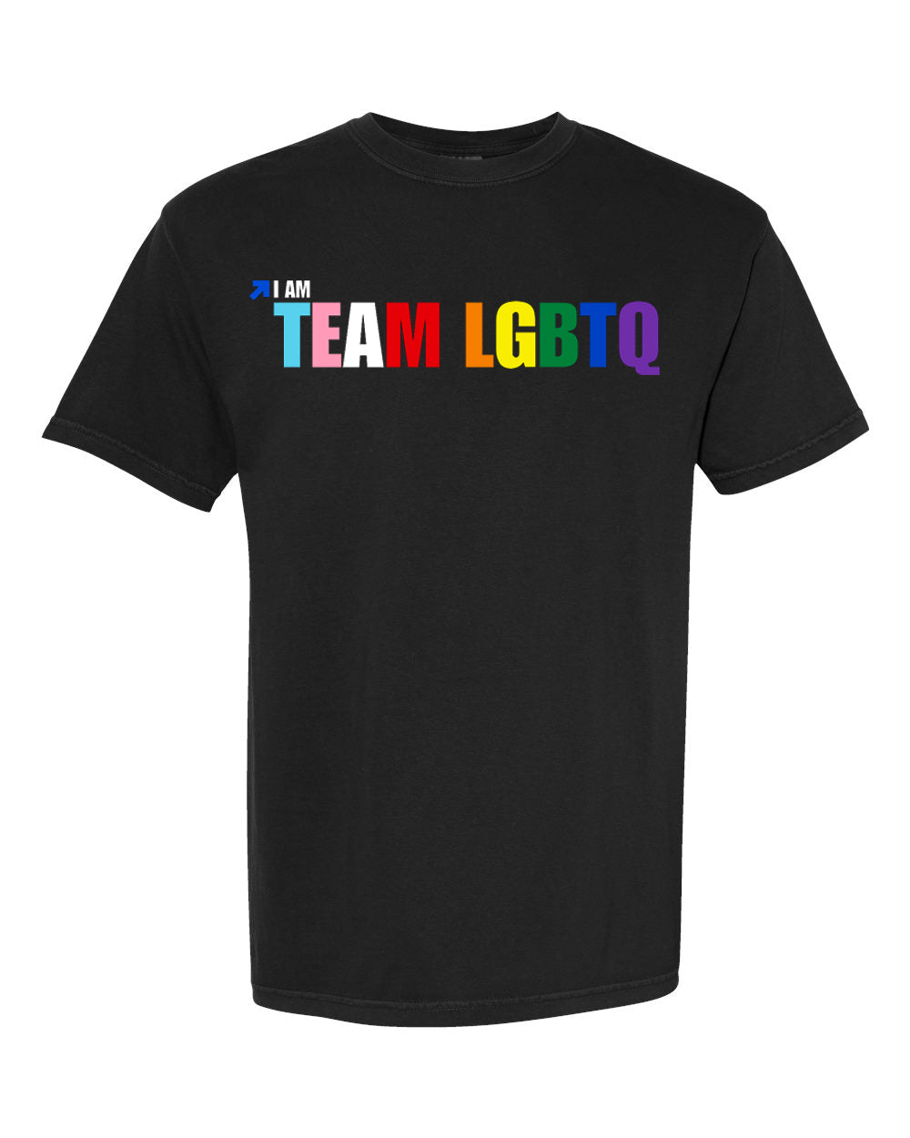 "I Am Team LGBTQ" - Rainbow Letters T-Shirt