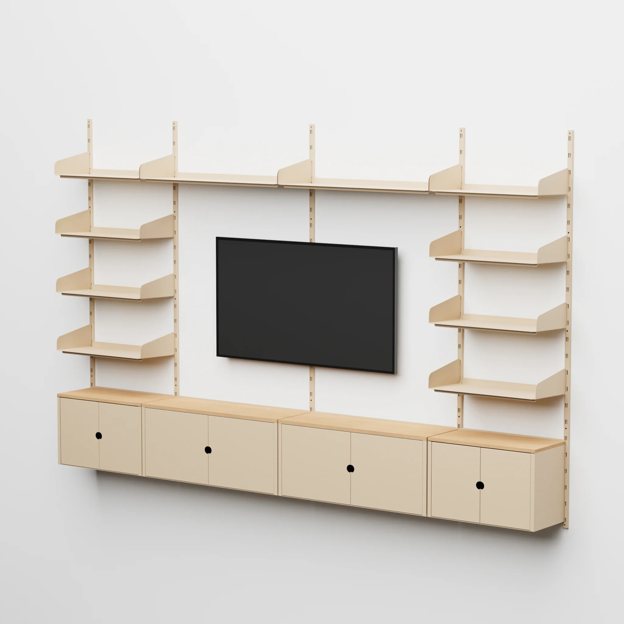 Linnea - Sistema Parete Attrezzata con Supporto TV - Beige Luxor